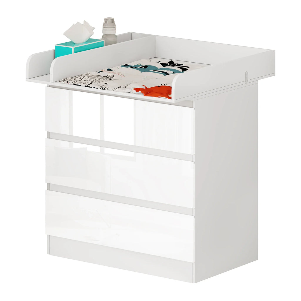 Commode à langer 2-en-1 avec 3 tiroirs