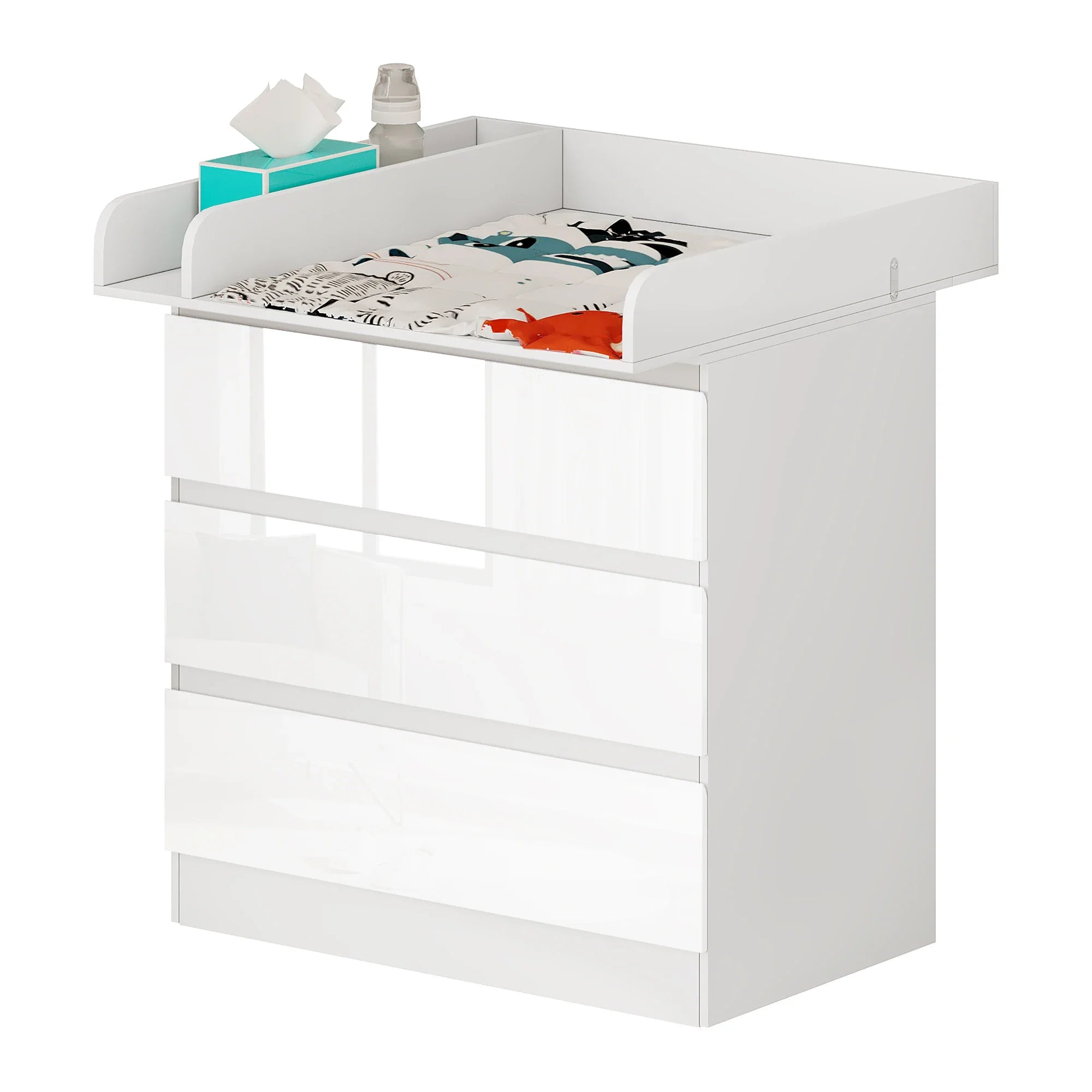 Commode à langer 2-en-1 avec 3 tiroirs