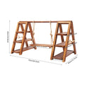 Présentoir à gâteaux en bois, décor balançoire — présentoir avec plateforme centrale et gradins
