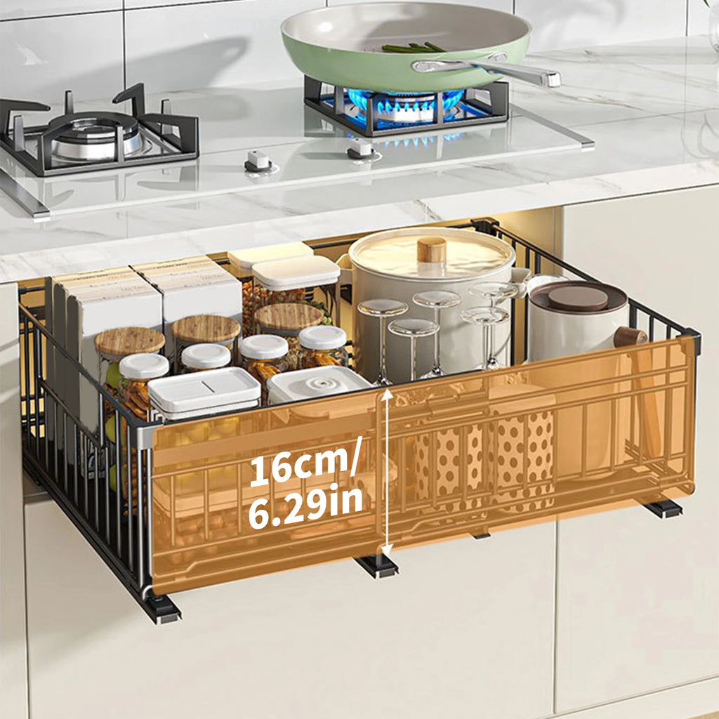 Tiroir coulissant extensible sans perçage 32,5 à 50 cm