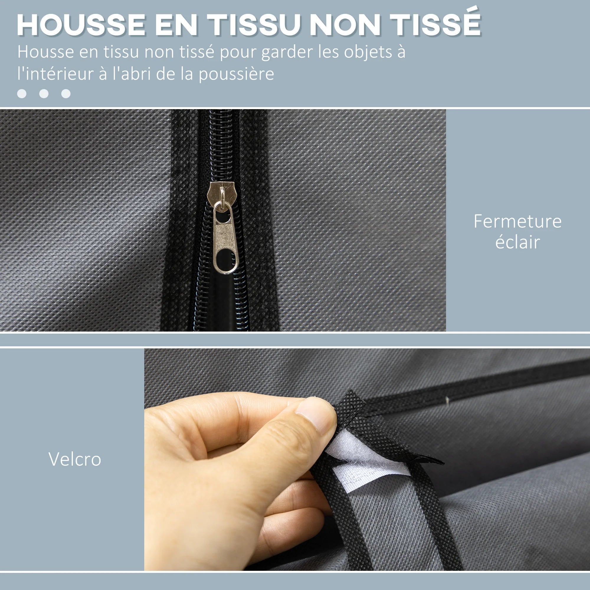 Armoire penderie en tissu – 125 × 43 × 162,5 cm – vue 4