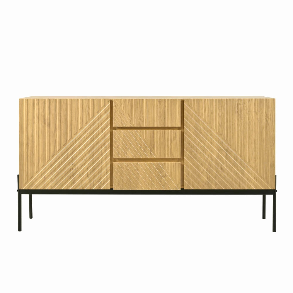 Buffet moderne 2 portes et 3 tiroirs 140 cm