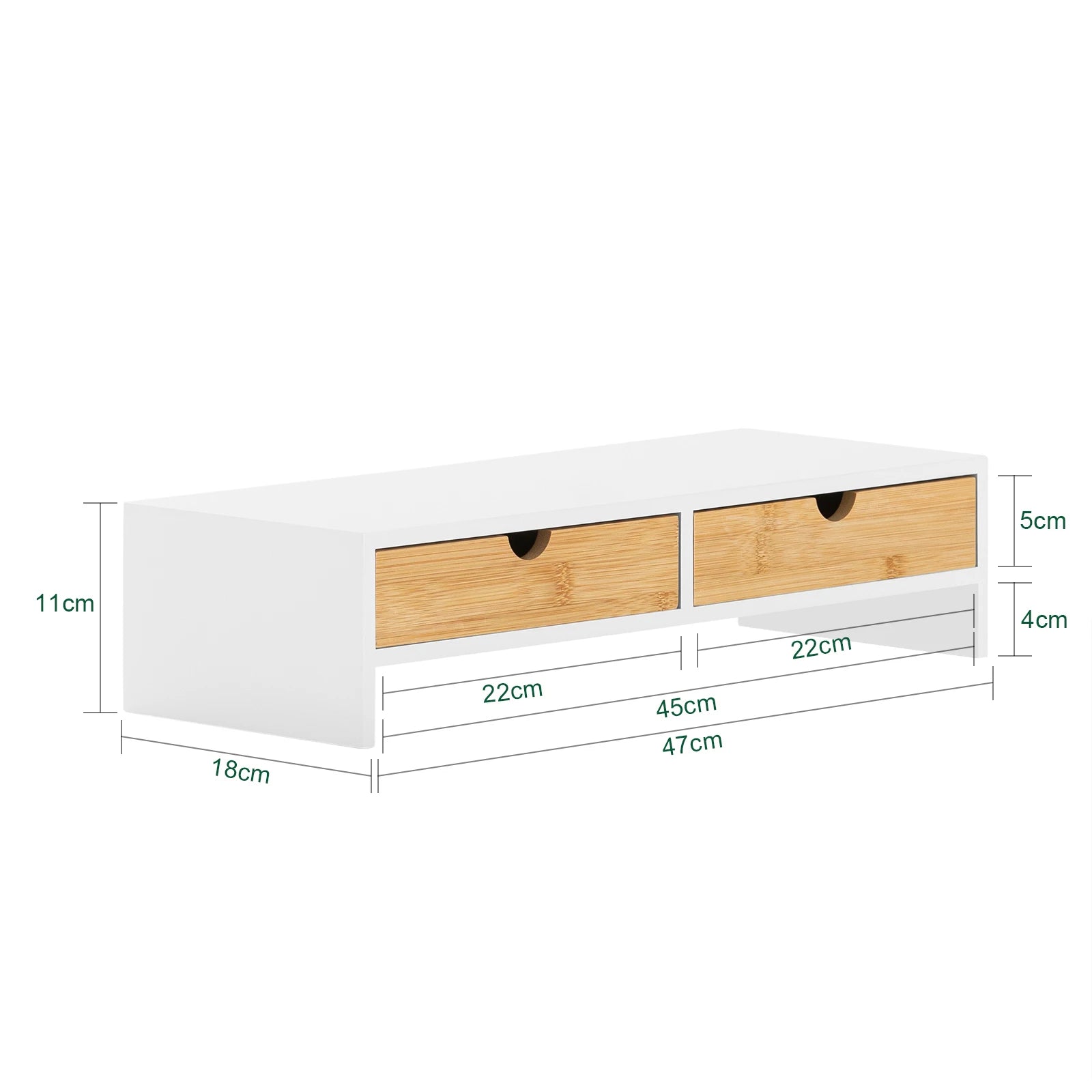 Rehausseur d’écran en bois avec 2 tiroirs – 47 cm – vue 10