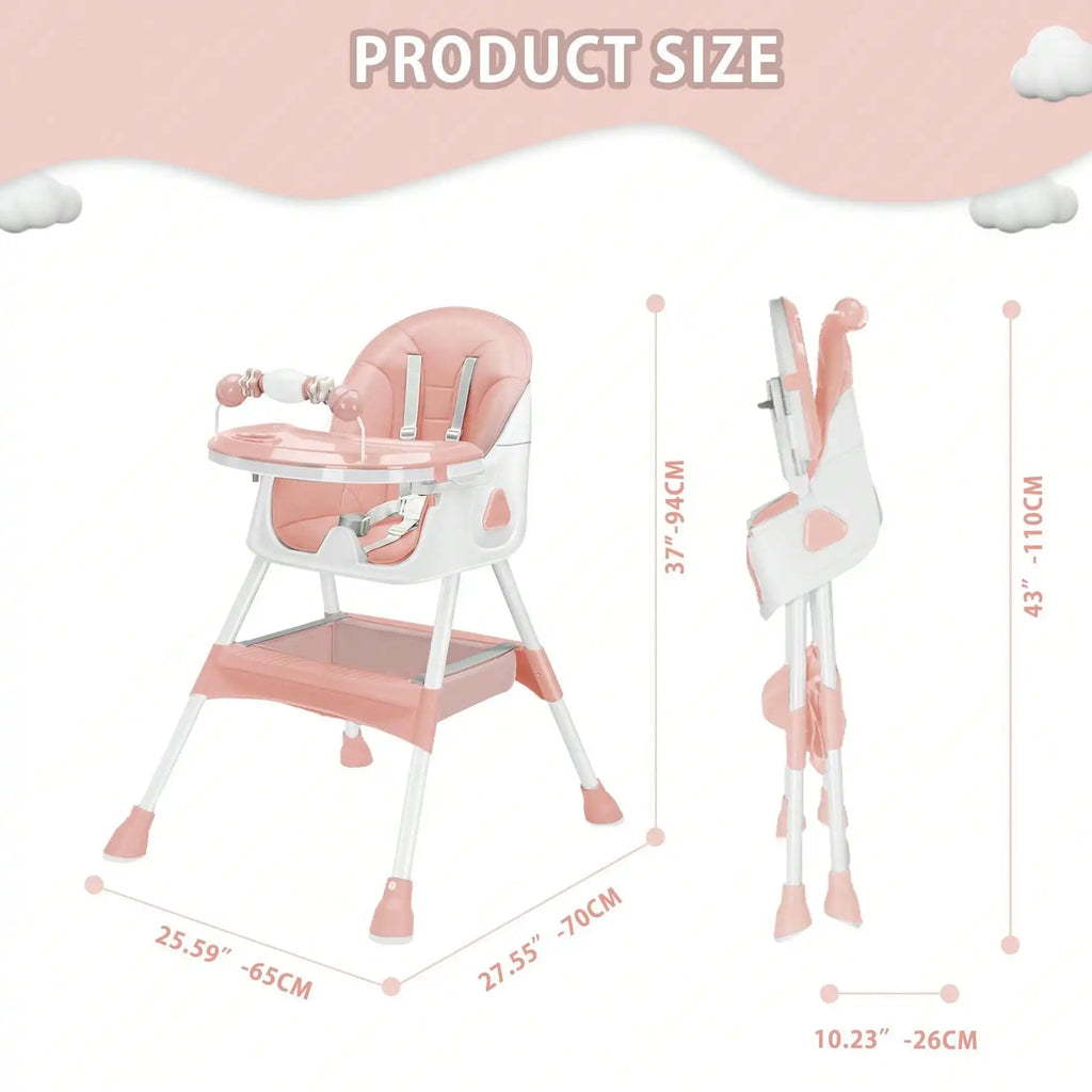 Chaise haute bébé pliable, 3 en 1