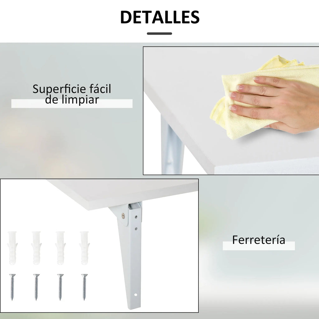 Table murale pliante 60 × 40 cm blanche