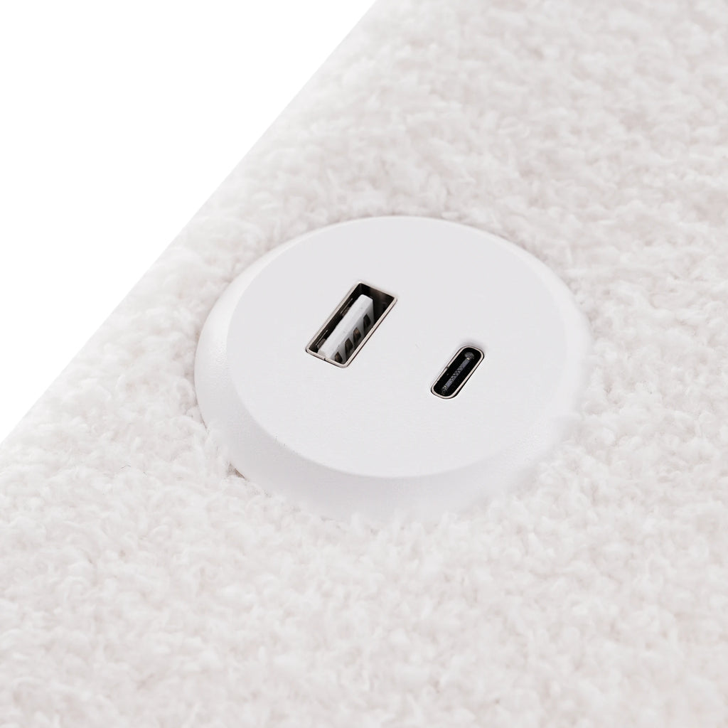 Lit avec LED, USB-C et 4 tiroirs