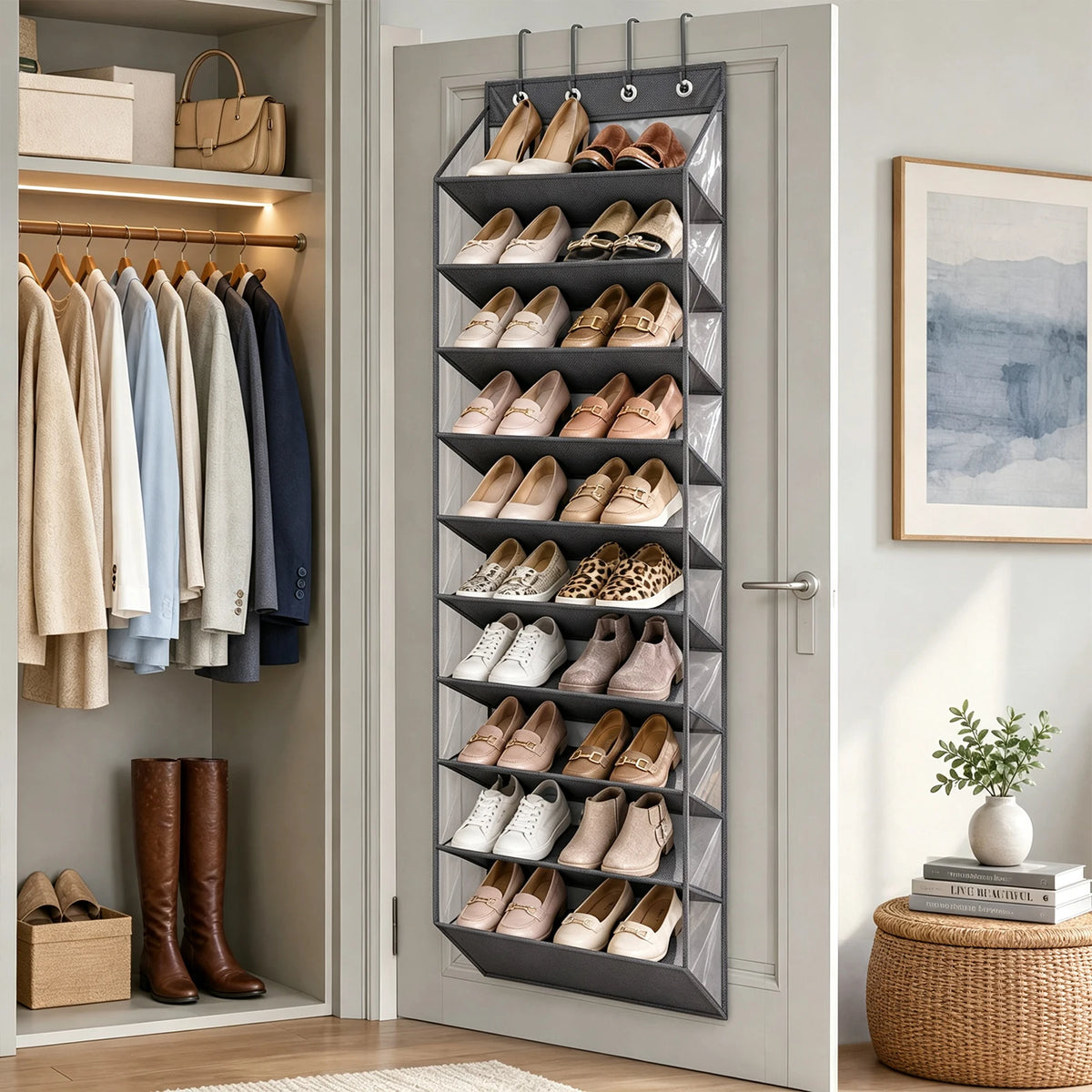 Rangement suspendu pour chaussures à dix poches, visuel 10