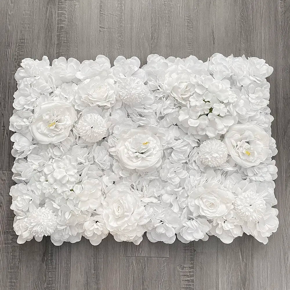 Panneau de fleurs artificielles blanc