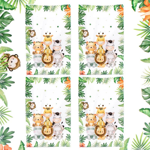 Détail du motif animaux de la jungle sur fond clair