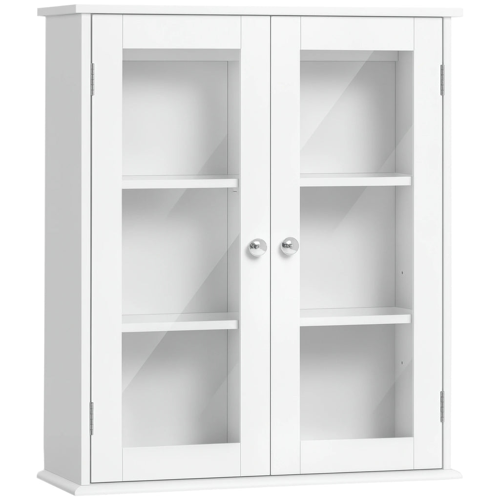 Armoire murale de salle de bain à deux portes vitrées