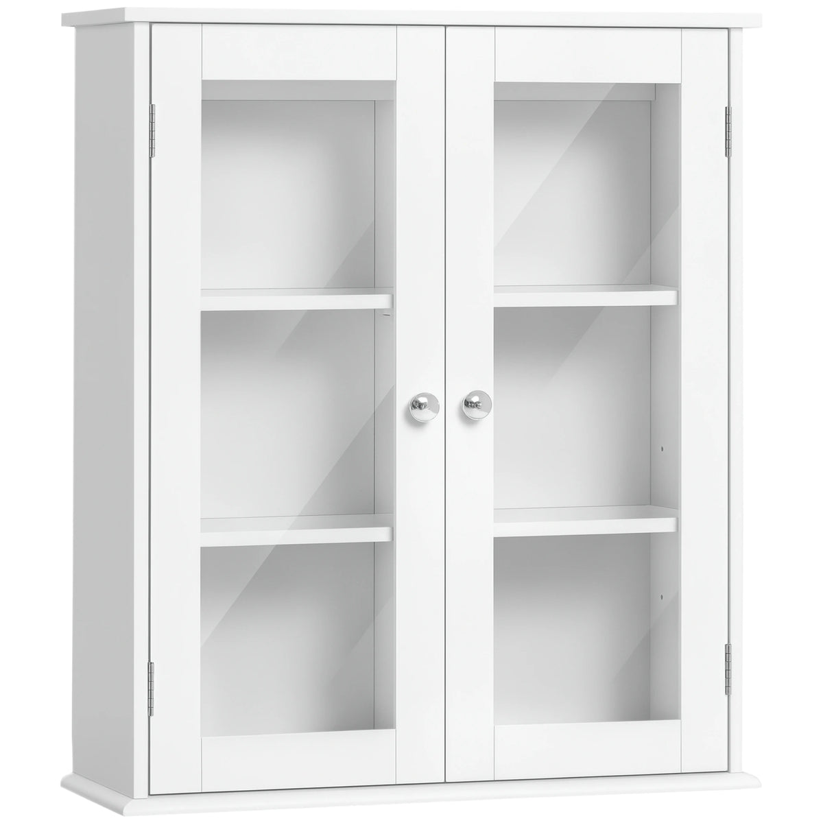 Armoire murale de salle de bain à deux portes vitrées