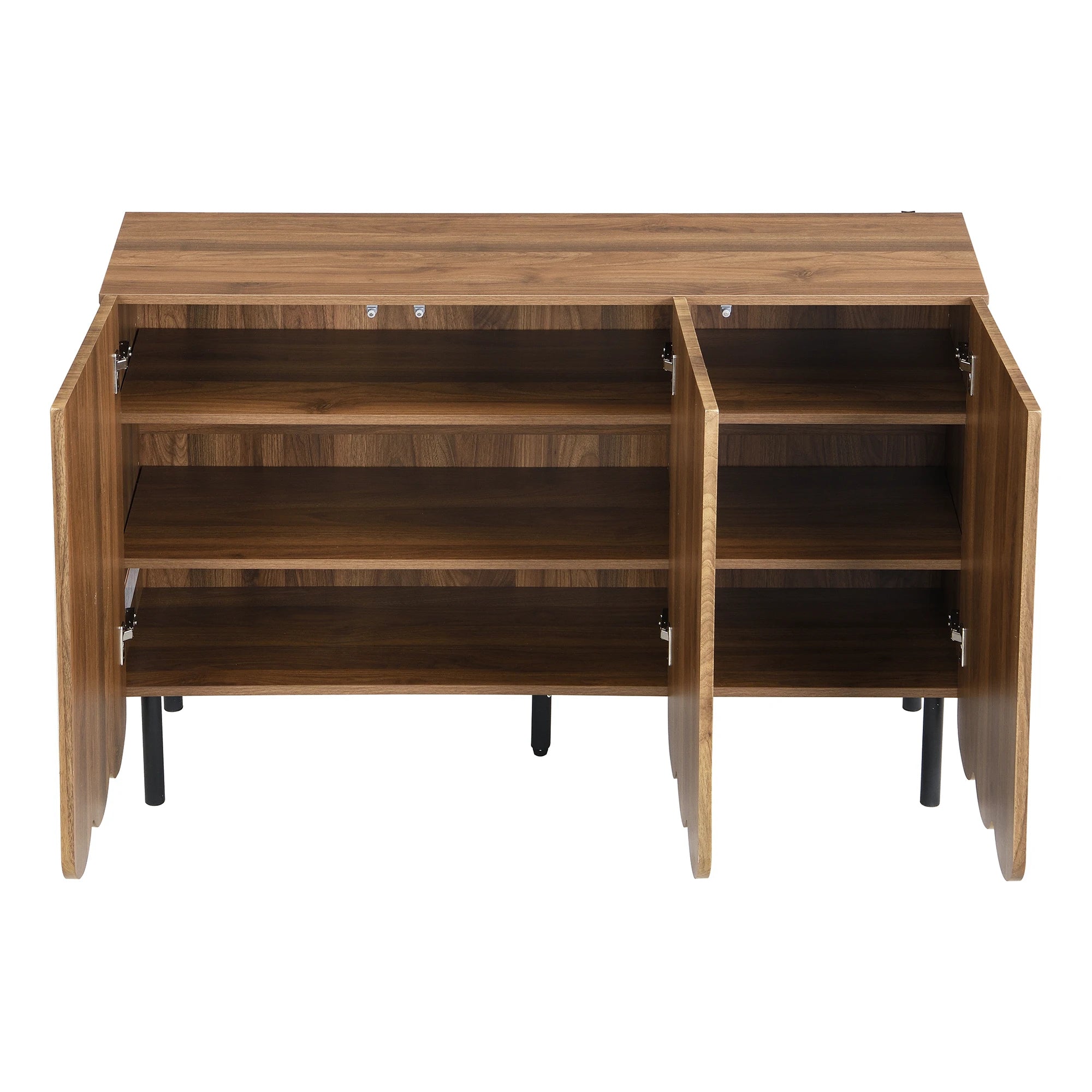 Buffet effet noyer à portes ondulées 120 cm