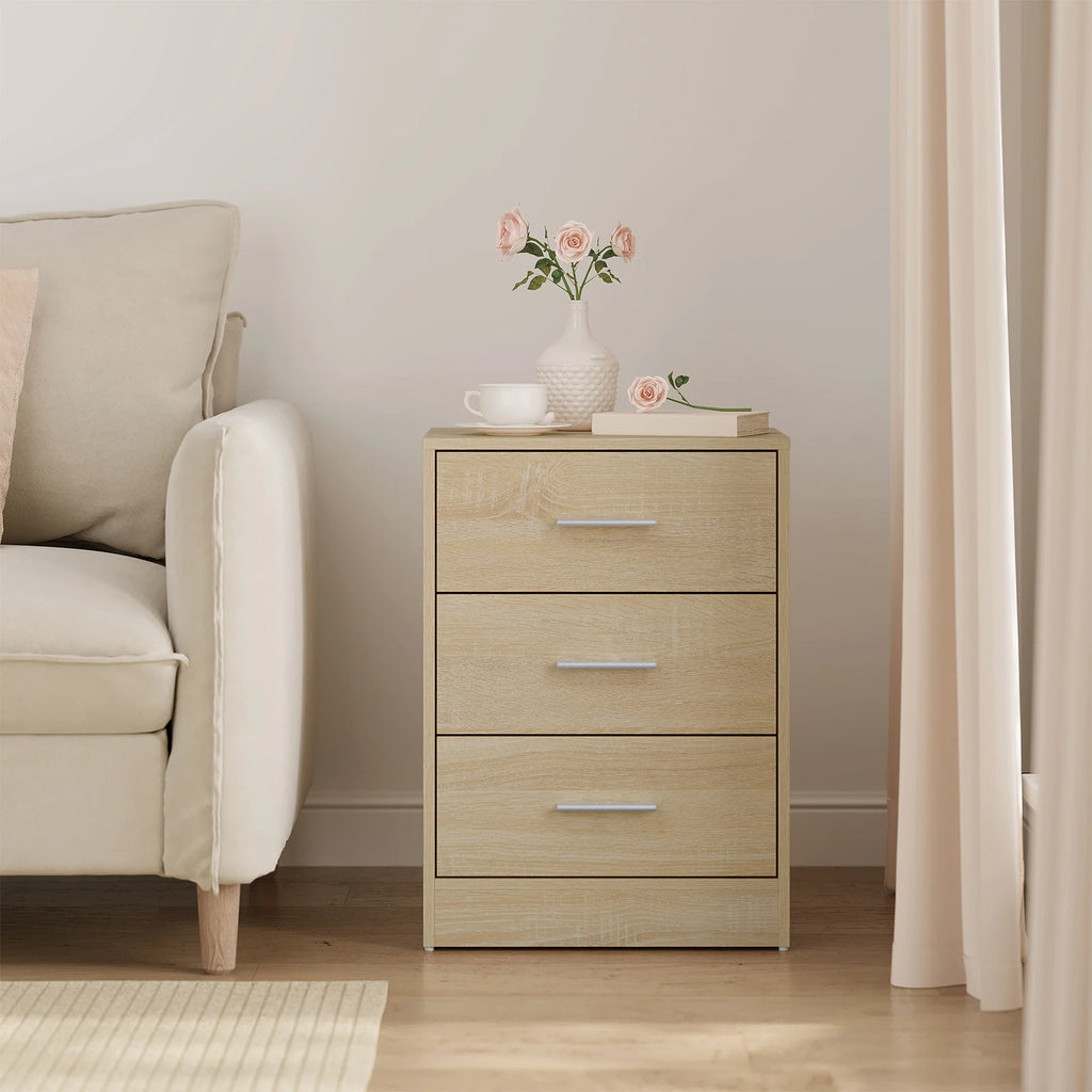 Lot de 2 tables de chevet à 3 tiroirs 39 × 54 cm