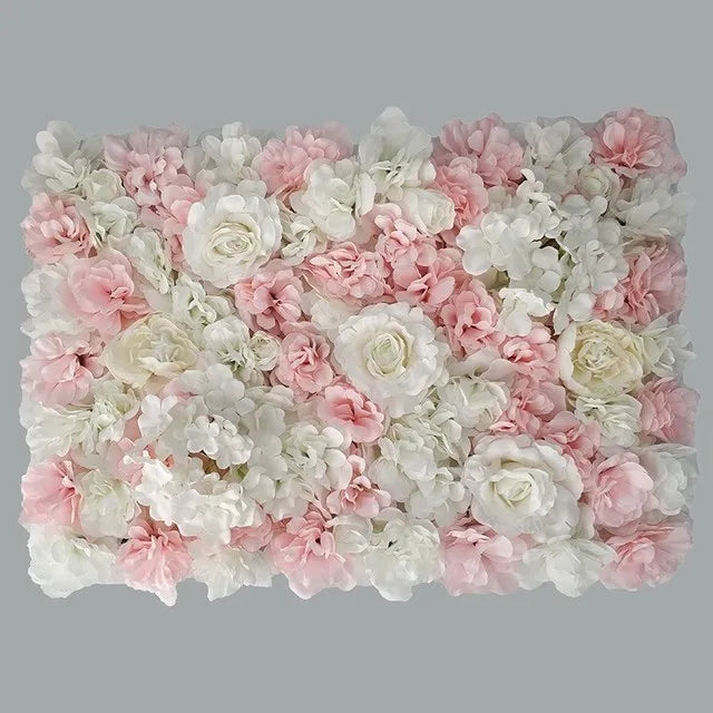 Variante de panneau floral rose tendre et blanc
