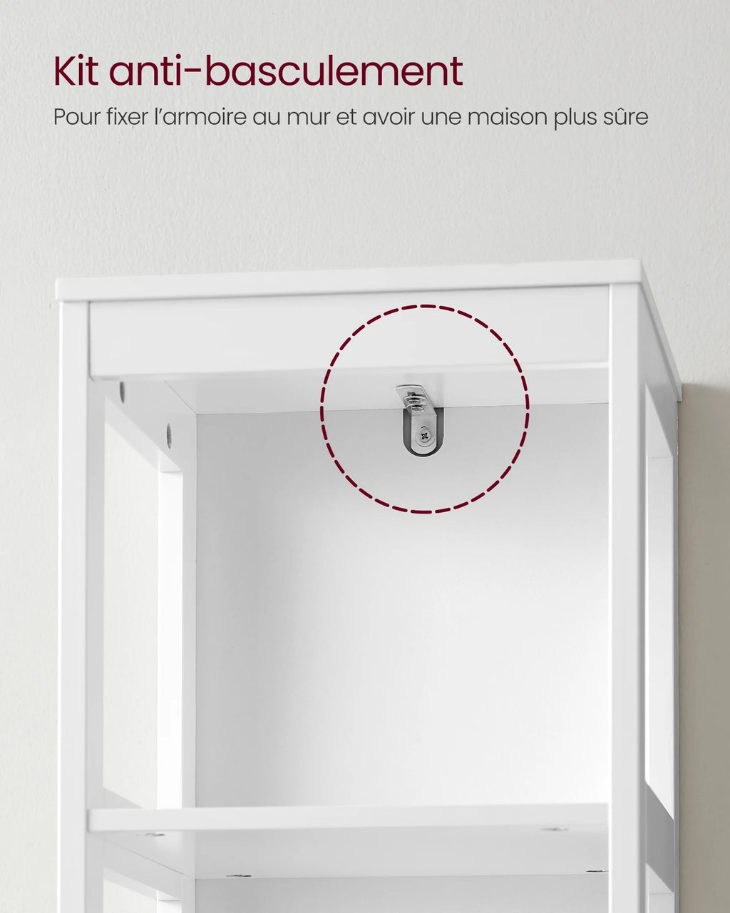 Colonne de salle de bain avec 3 niches et 2 tiroirs