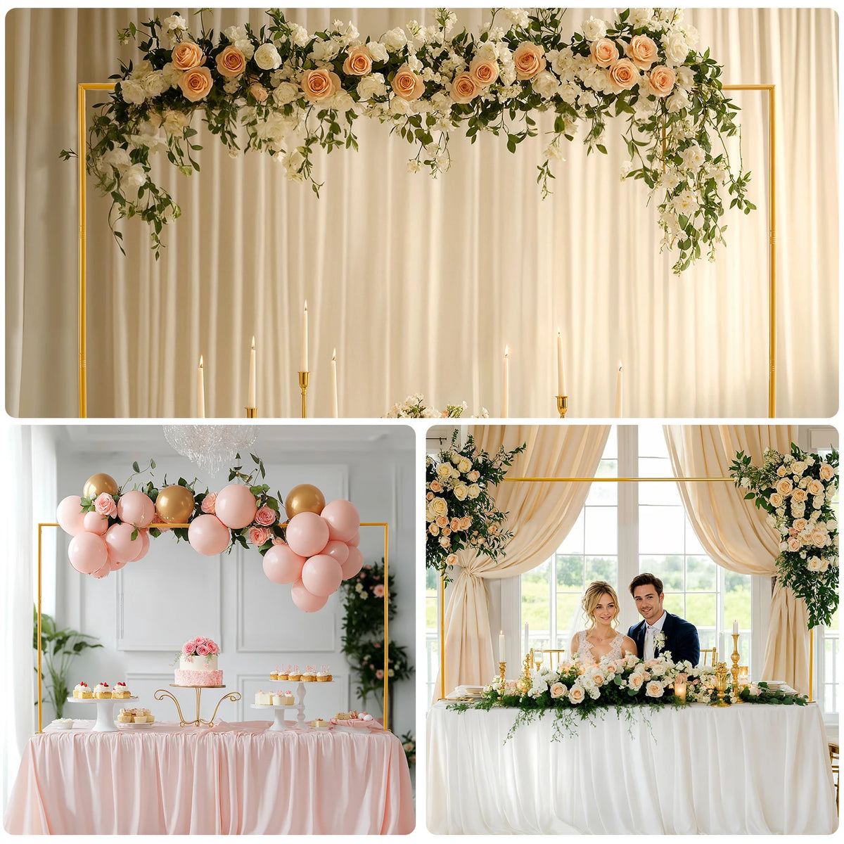 Idées de décoration florale sur arche de table