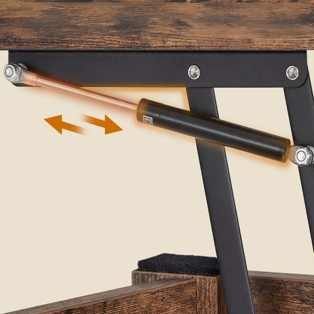 Table basse relevable à vérin avec 2 tiroirs