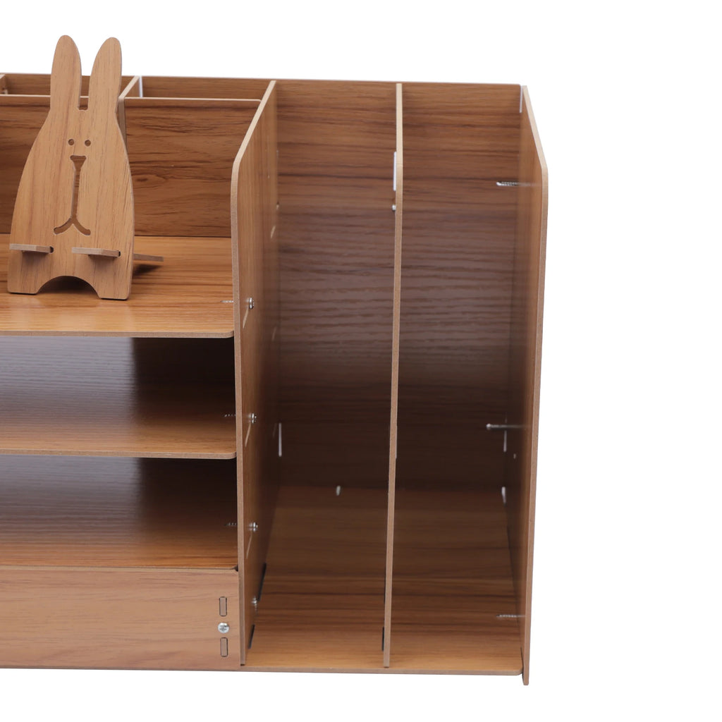 Organisateur de bureau en bois avec tiroir, 48 cm — cloison verticale