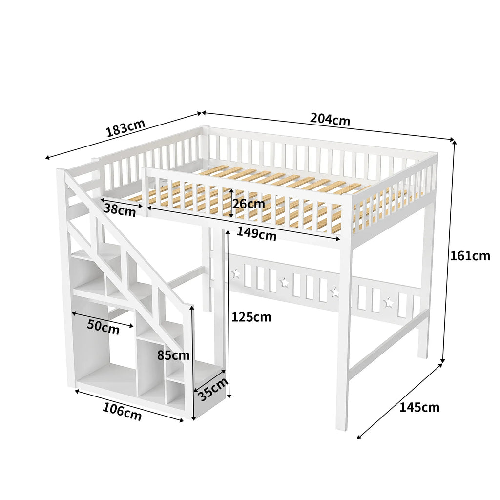 Lit superposé cabane pour 2 enfants 90 ou 140 × 200 cm