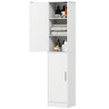Colonne de salle de bain 2 portes et 4 étagères réglables
