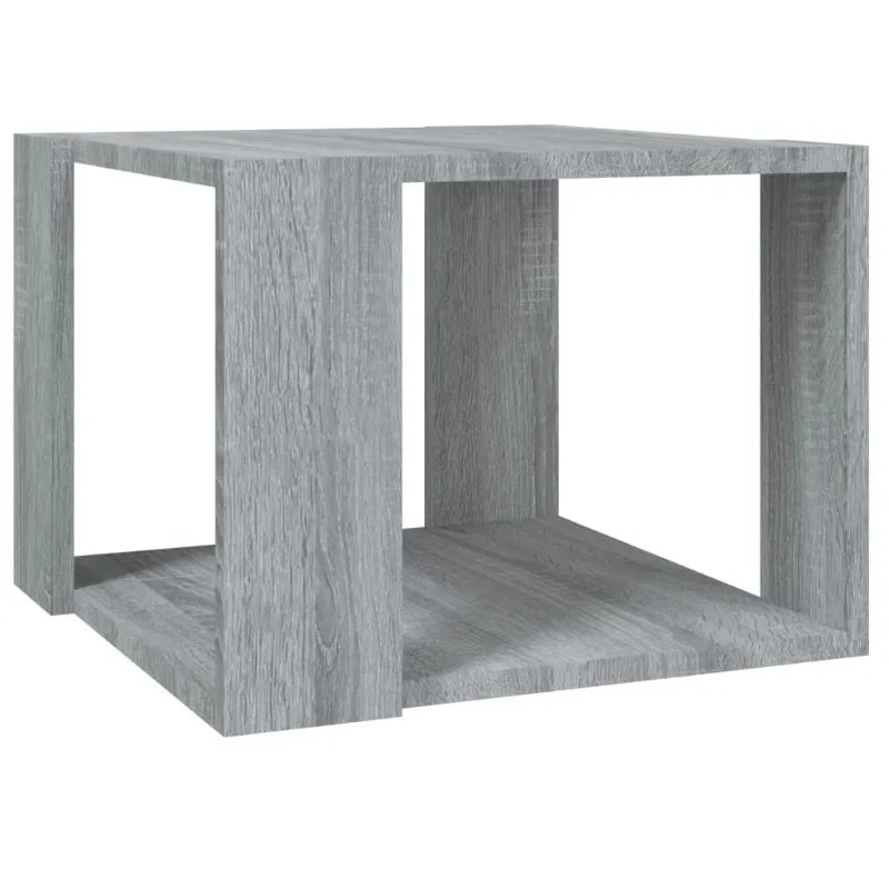 Table basse cube gris Sonoma 40 × 40 × 30 cm — vue de trois quarts