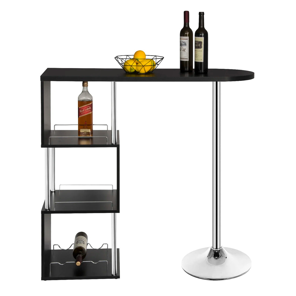 Table de bar haute à trois étagères avec plateau de 113 cm, visuel 4