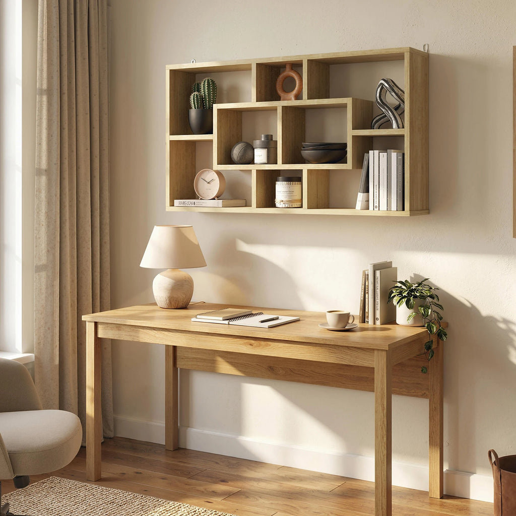 Étagère murale en bois à huit cases pour livres et CD, illustration 4