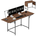 Bureau pliant à 2 rabats pour double écran 170 × 58 cm