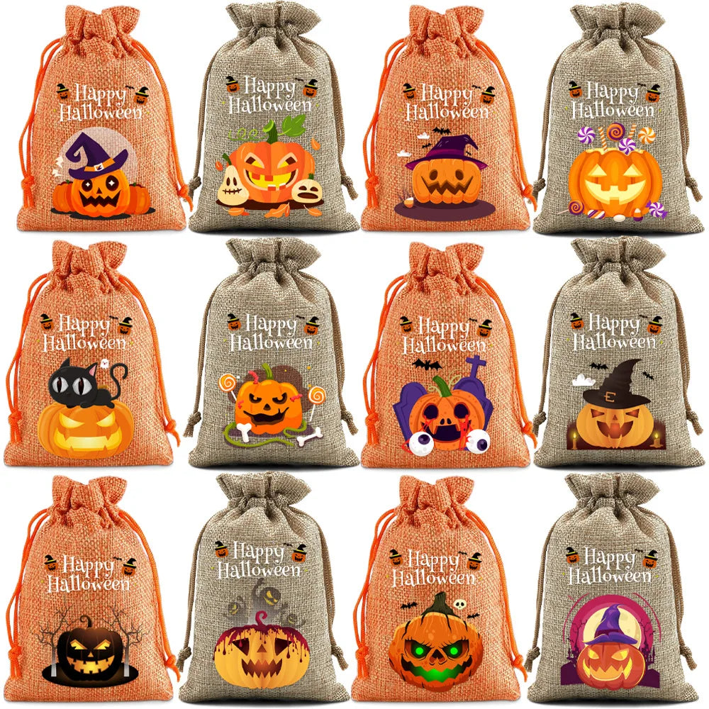 Modèle citrouilles Halloween en orange et beige