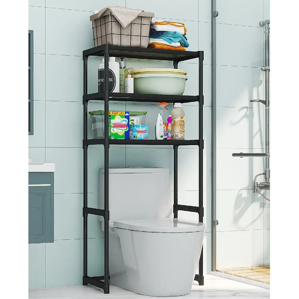 Étagère WC autoportante blanche en métal pour salle de bain, visuel 4