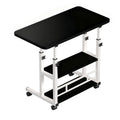 Table de lit mobile réglable avec rangement à 3 niveaux — plateaux noirs