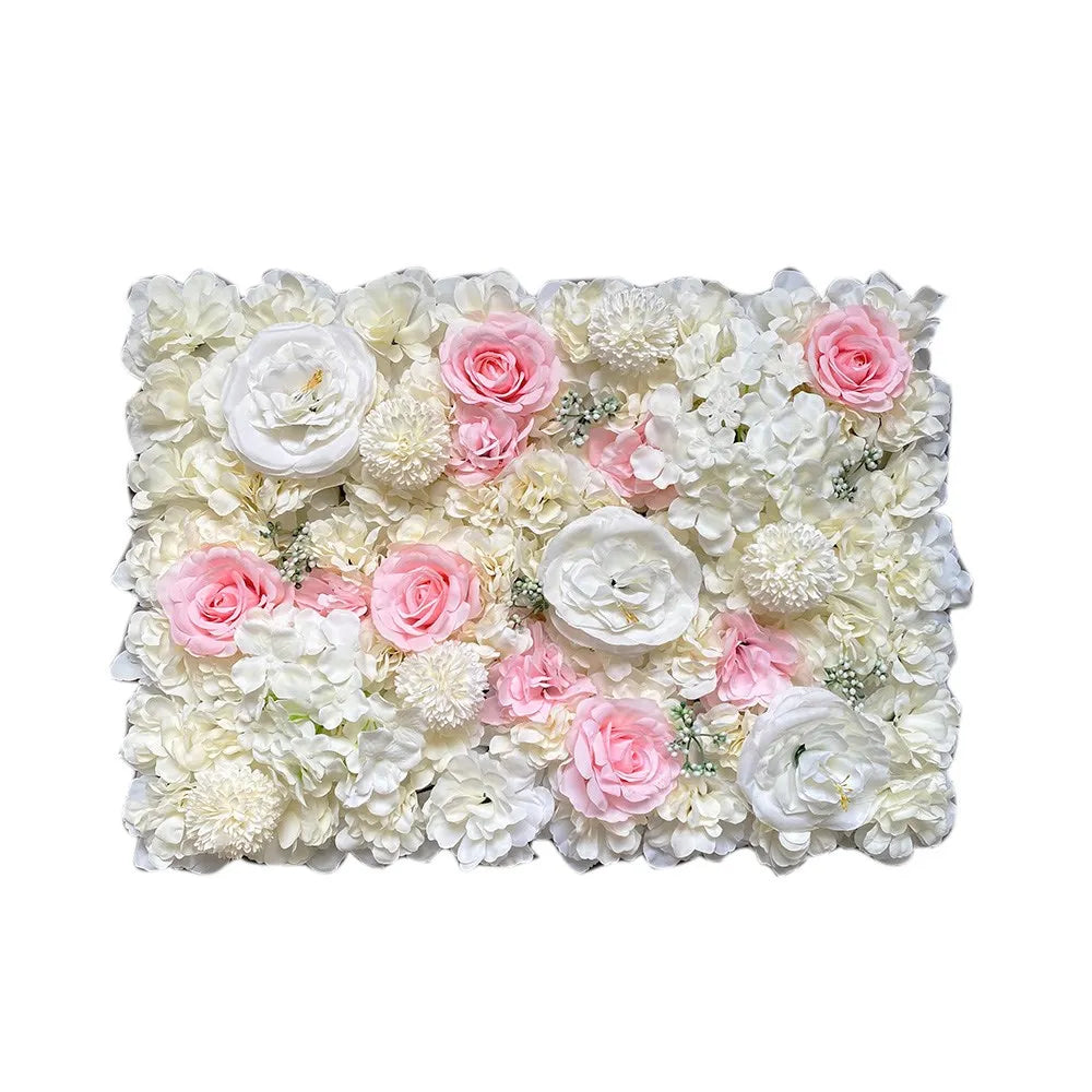 Variante de panneau floral blanc et rose doux
