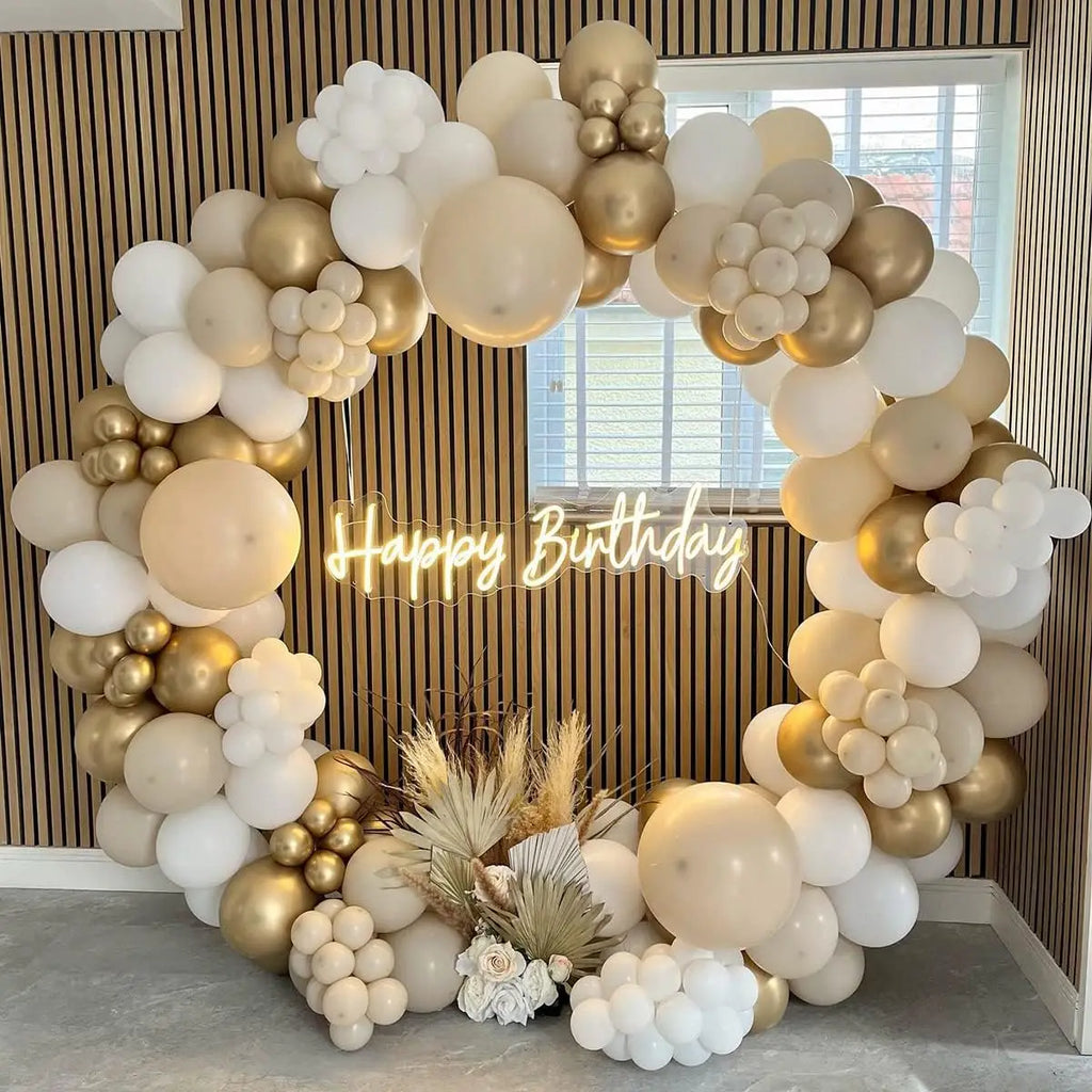 Kit arche de ballons 185 pièces, beige ou rose pastel — palette beige