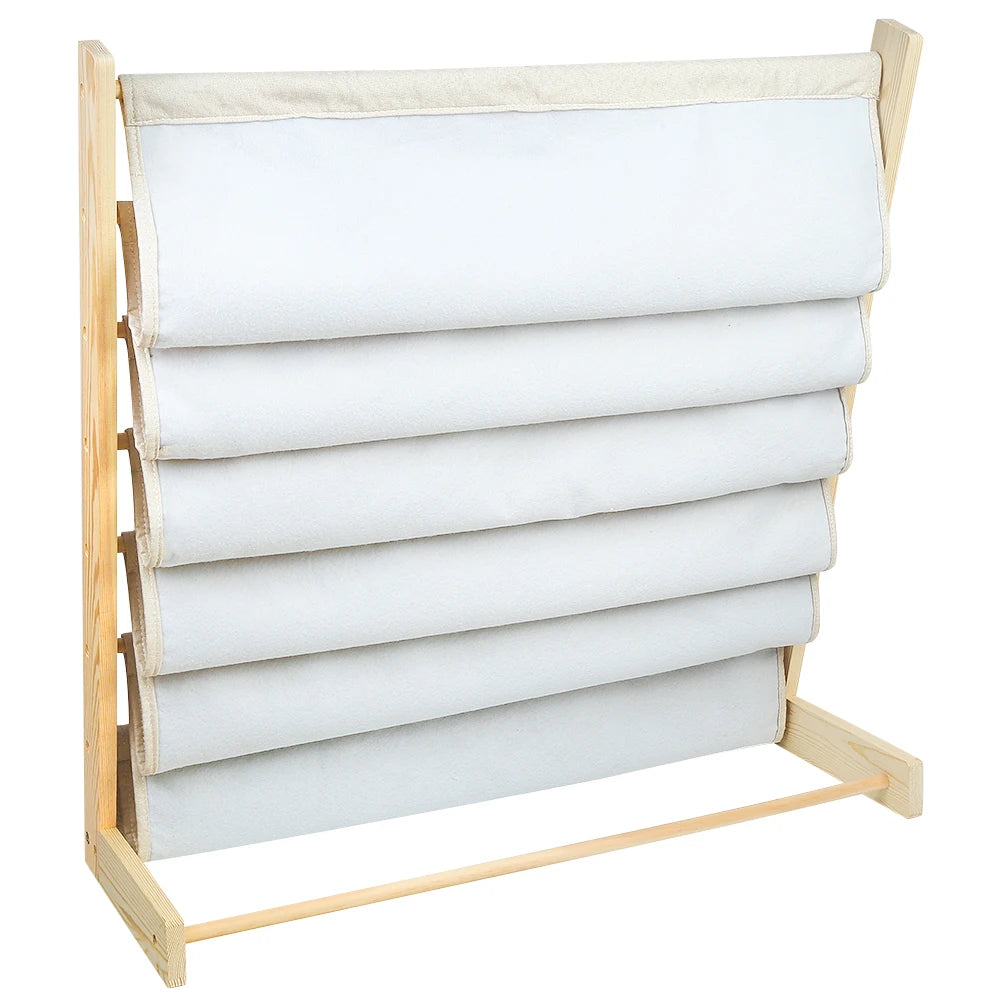 Bibliothèque enfant à 6 niveaux avec poches en tissu – vue 5