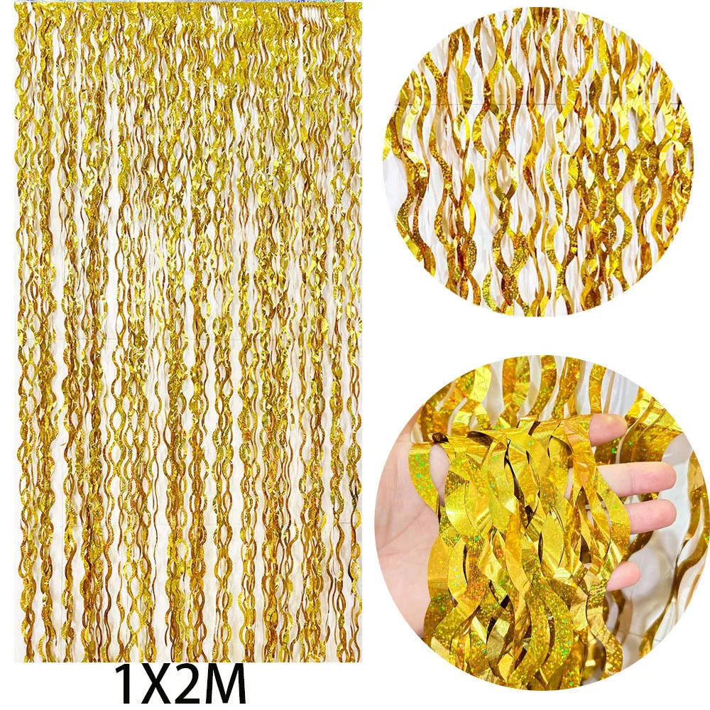 Variante dorée du rideau de fête 1 × 2 m