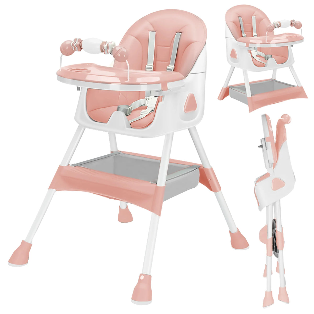 Chaise haute bébé pliable, 3 en 1