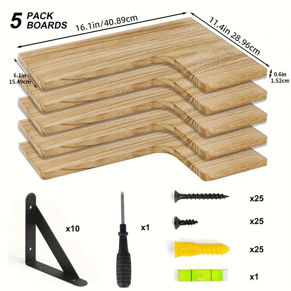Étagère murale flottante en bois rustique, finition kaki foncé
