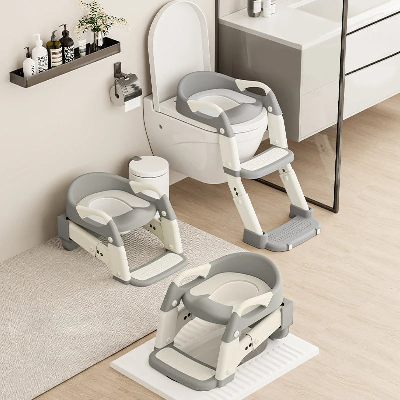 Pot et réducteur WC enfant 3 en 1 avec marchepied — Gris