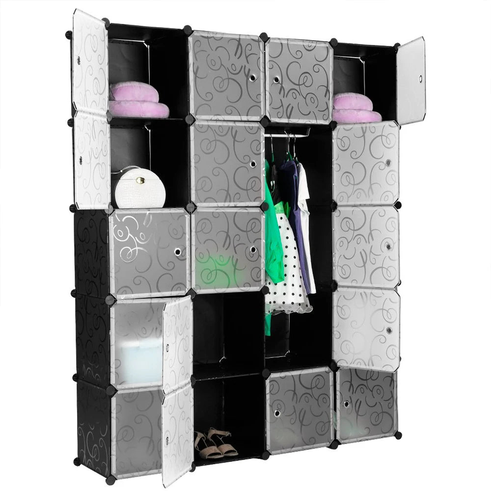 Armoire modulable 20 cubes avec 2 penderies