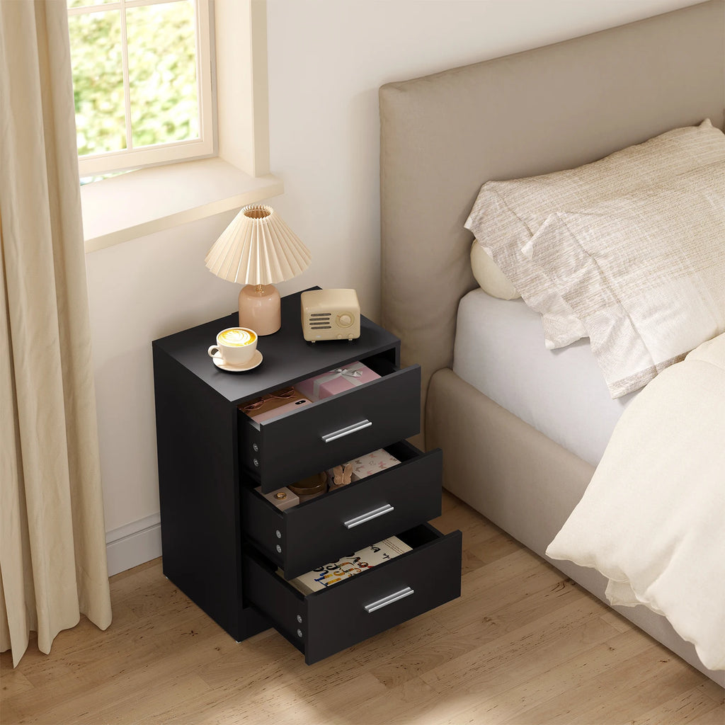 Lot de 2 tables de chevet à 3 tiroirs 39 × 54 cm