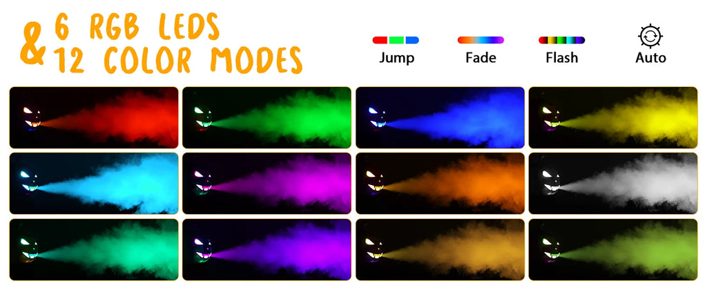 Machine à fumée citrouille Halloween 600 W avec LED RGB — effets lumineux RGB