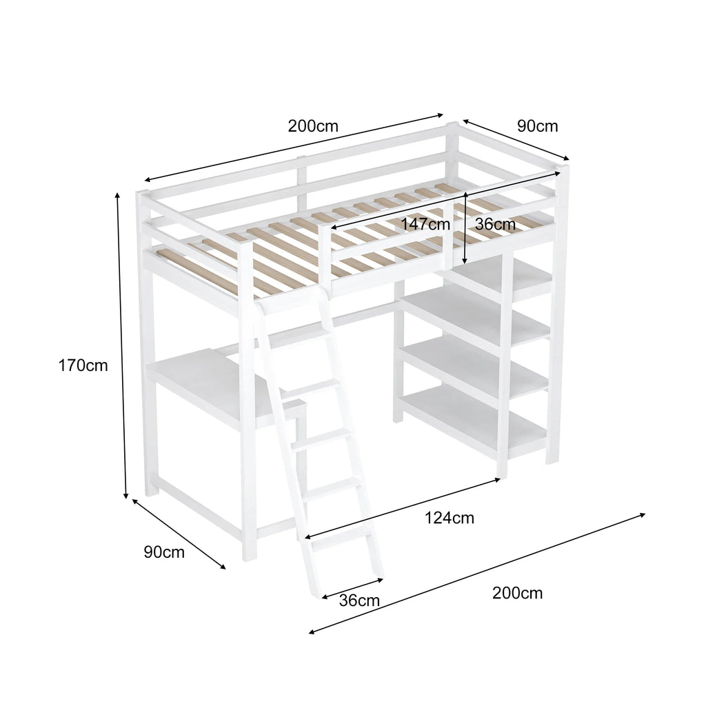 Lit superposé cabane pour 2 enfants 90 ou 140 × 200 cm