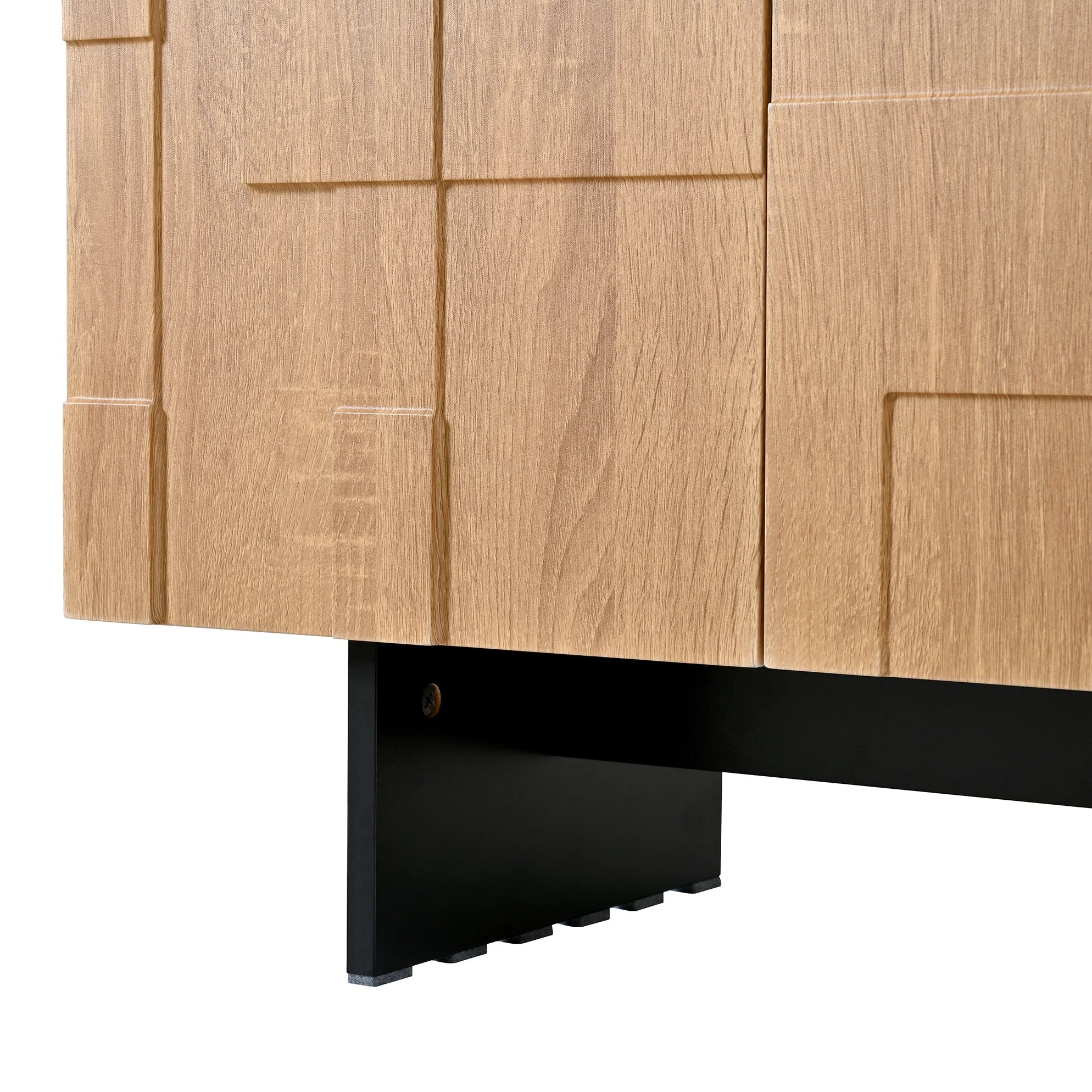 Buffet naturel et noir à 3 portes 105 cm