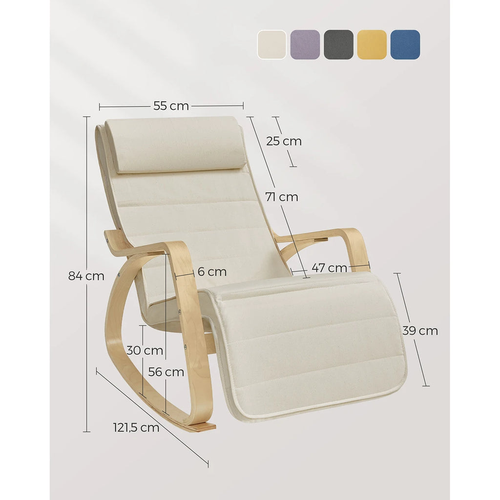 Fauteuil à bascule avec repose-pieds réglable 5 positions