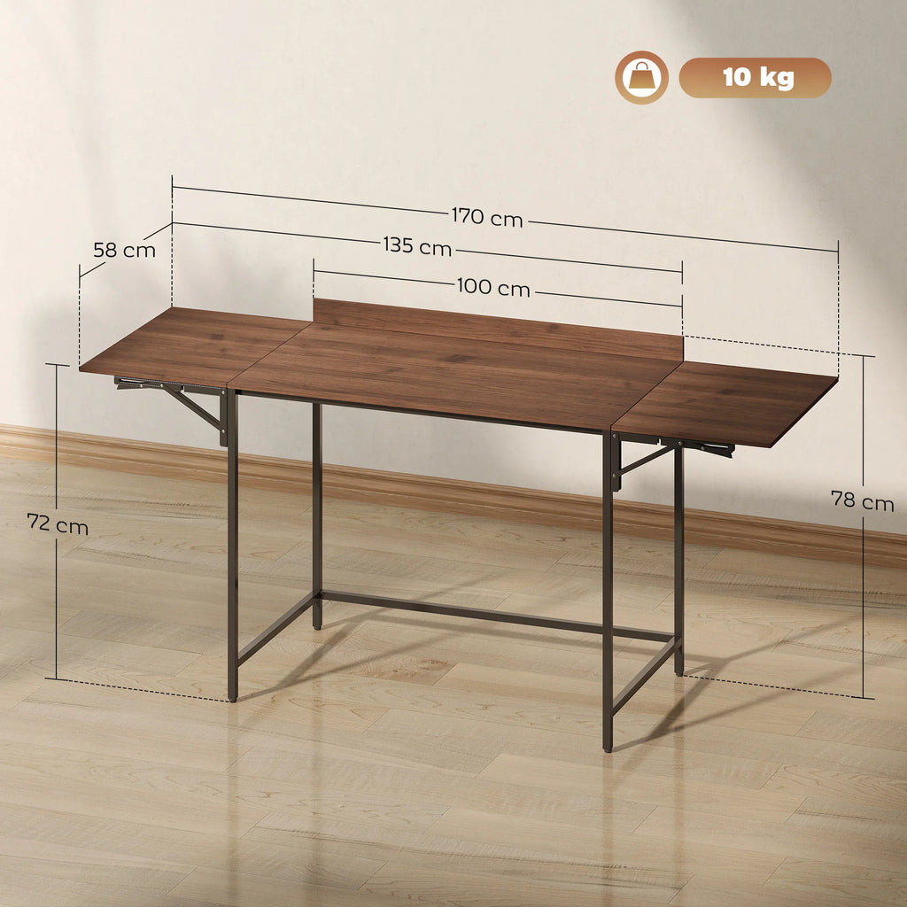 Bureau pliant à 2 rabats pour double écran 170 × 58 cm