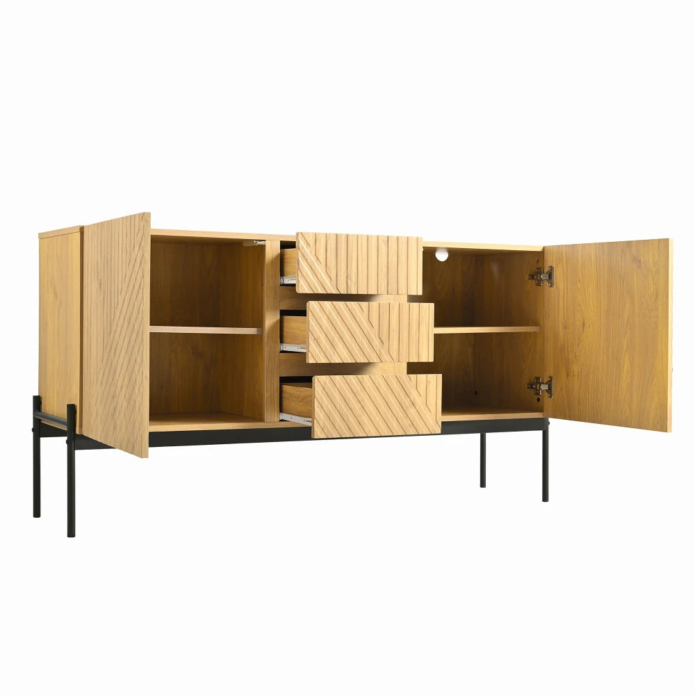 Buffet moderne 2 portes et 3 tiroirs 140 cm