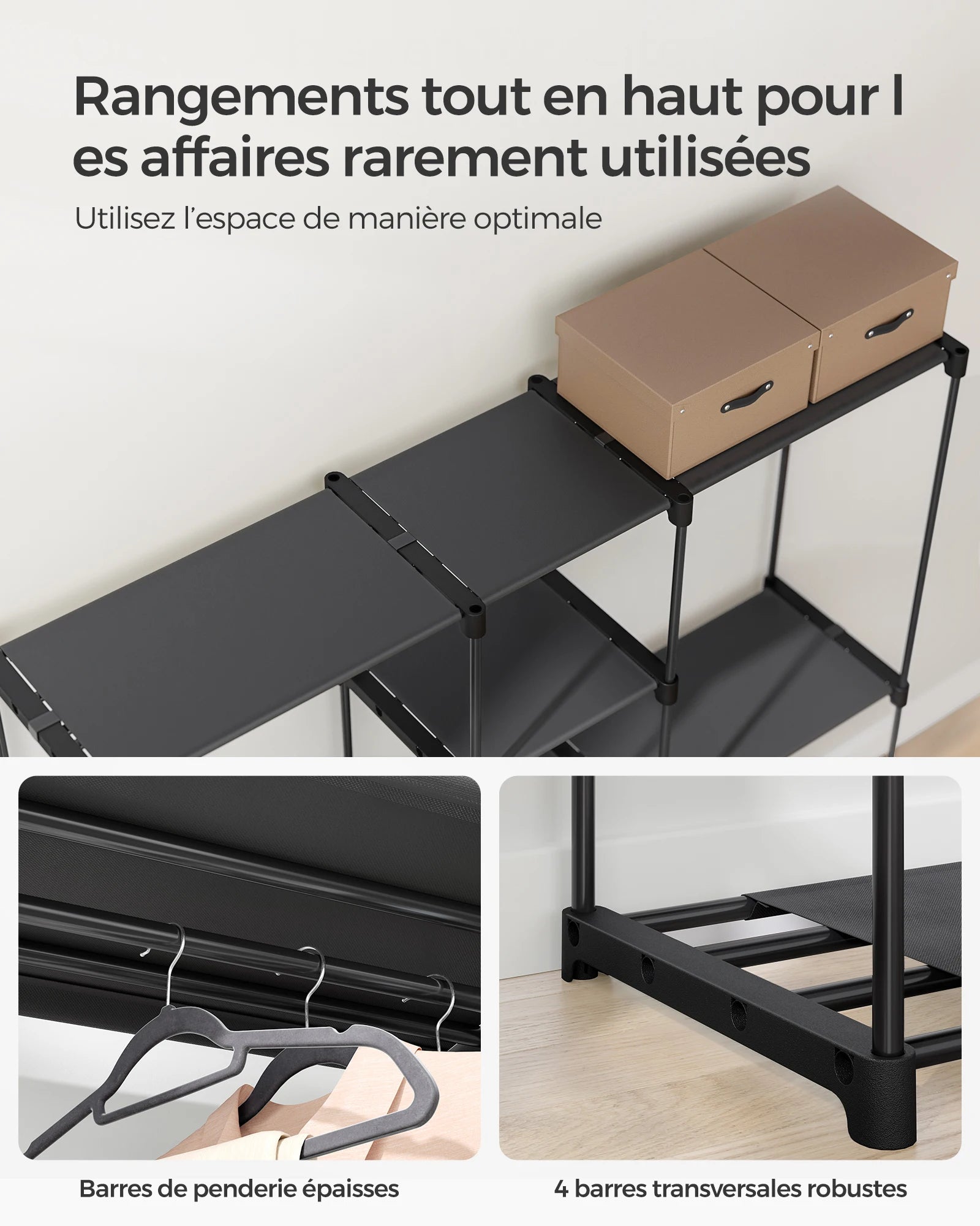 Dressing ouvert modulable 182 × 43 × 182 cm