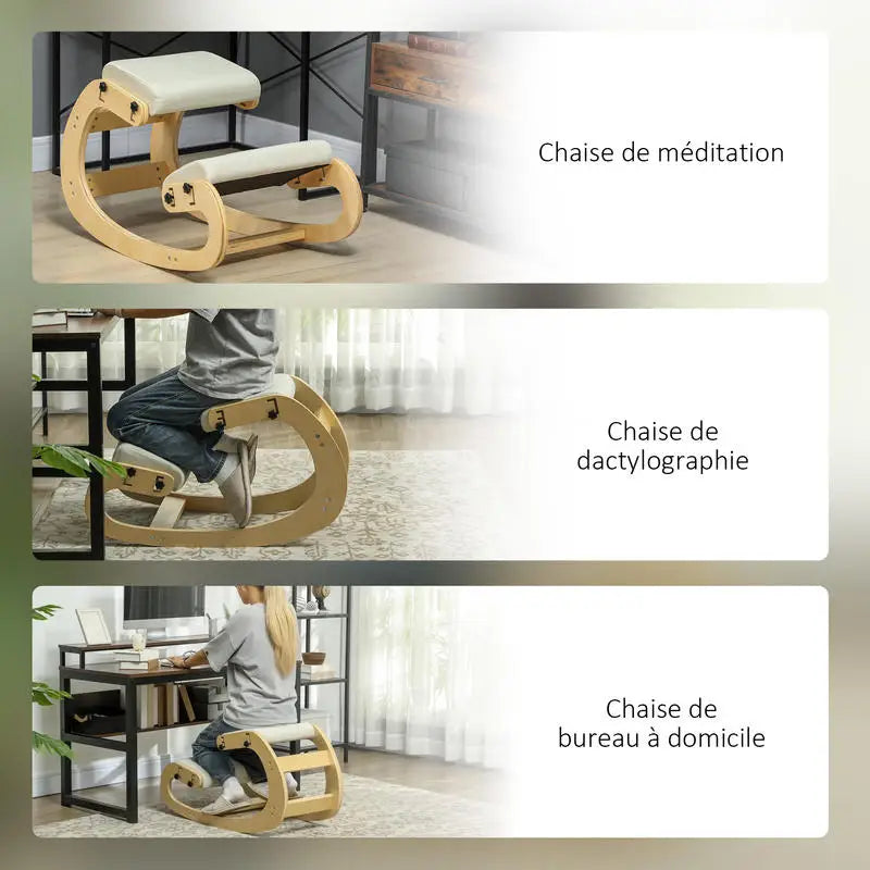 Chaise ergonomique à genoux avec fonction bascule