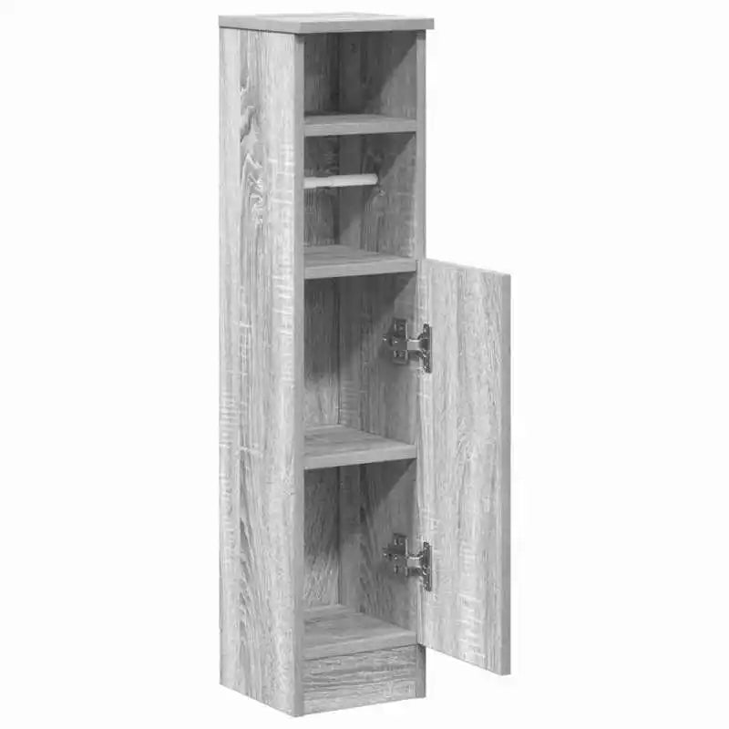 Meuble WC avec porte-rouleau intégré et porte réversible