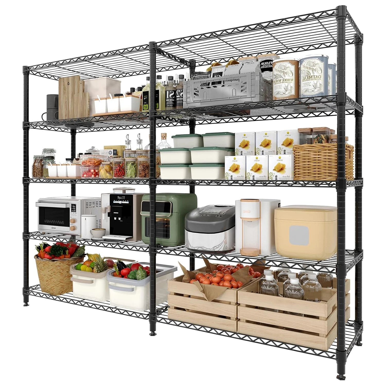 Étagère de rangement modulable en métal 4 ou 5 niveaux